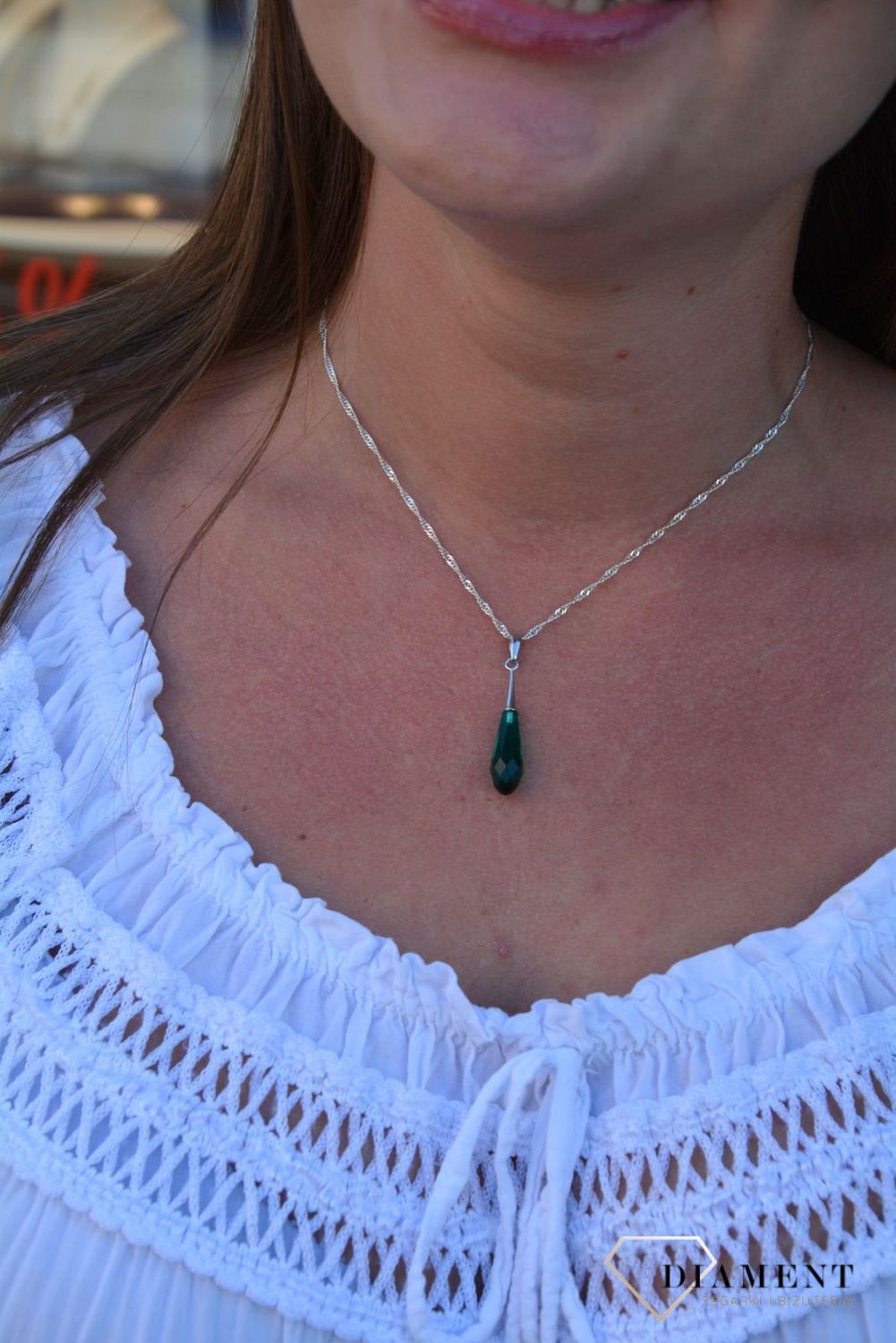 Srebrna zawieszka z zieloną cyrkonią DIA-ZAW-3261-925.jpg