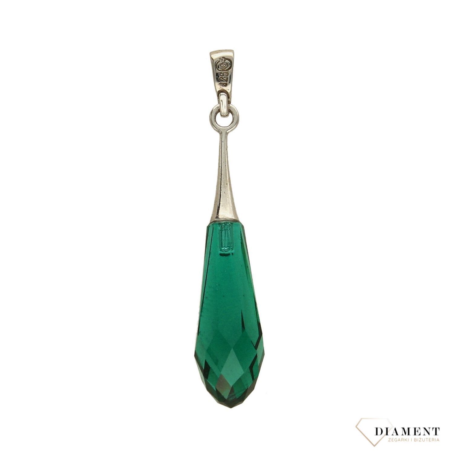 Srebrna zawieszka z zieloną cyrkonią DIA-ZAW-3261-925.jpg