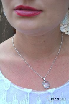 Srebrna zawieszka duża cyrkonia DIA-ZAW-3264-925. Srebrna zawieszka wykonana z próby 925 ozdobiona dużą cyrkonią w jasnym kolorze (2).JPG