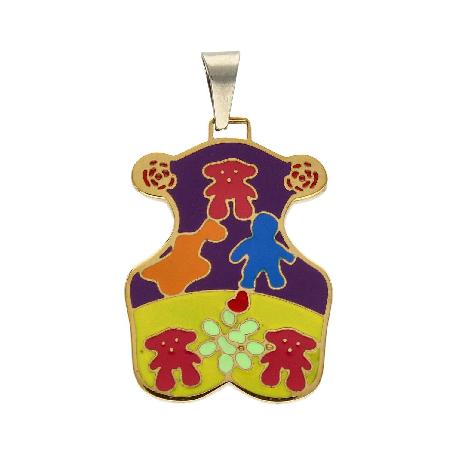 Stalowa zawieszka połacany miś ozdobiony kolorową emalią DIA-ZAW-3318-STAL.jpg