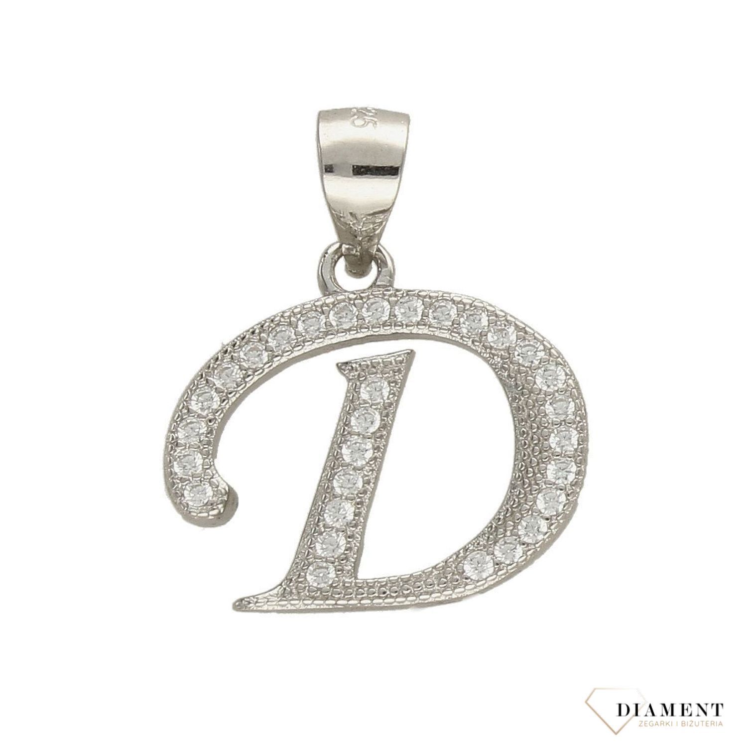 Srebrna zawieszka Literka D z cyrkoniami DIA-ZAW-3530D-925.jpg
