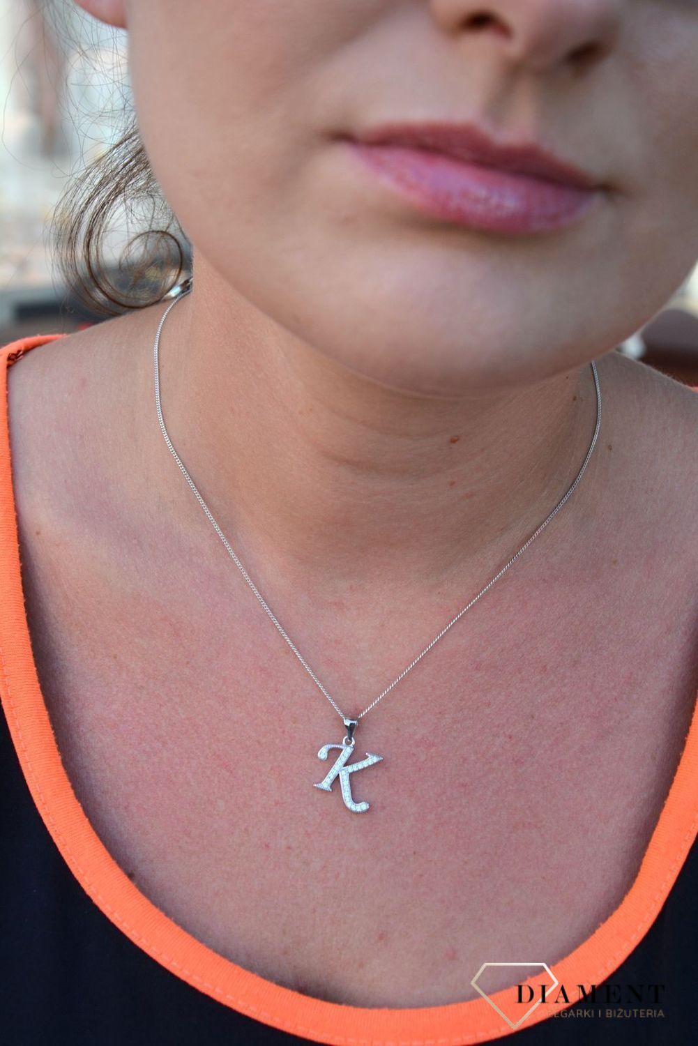Srebrna zawieszka Literka K z cyrkoniami DIA-ZAW-3530K-925.jpg