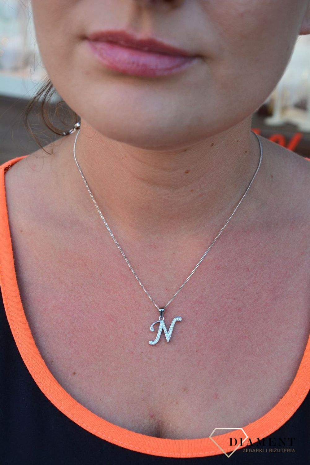 Srebrna zawieszka Literka N z cyrkoniami DIA-ZAW-3530N-925.jpg