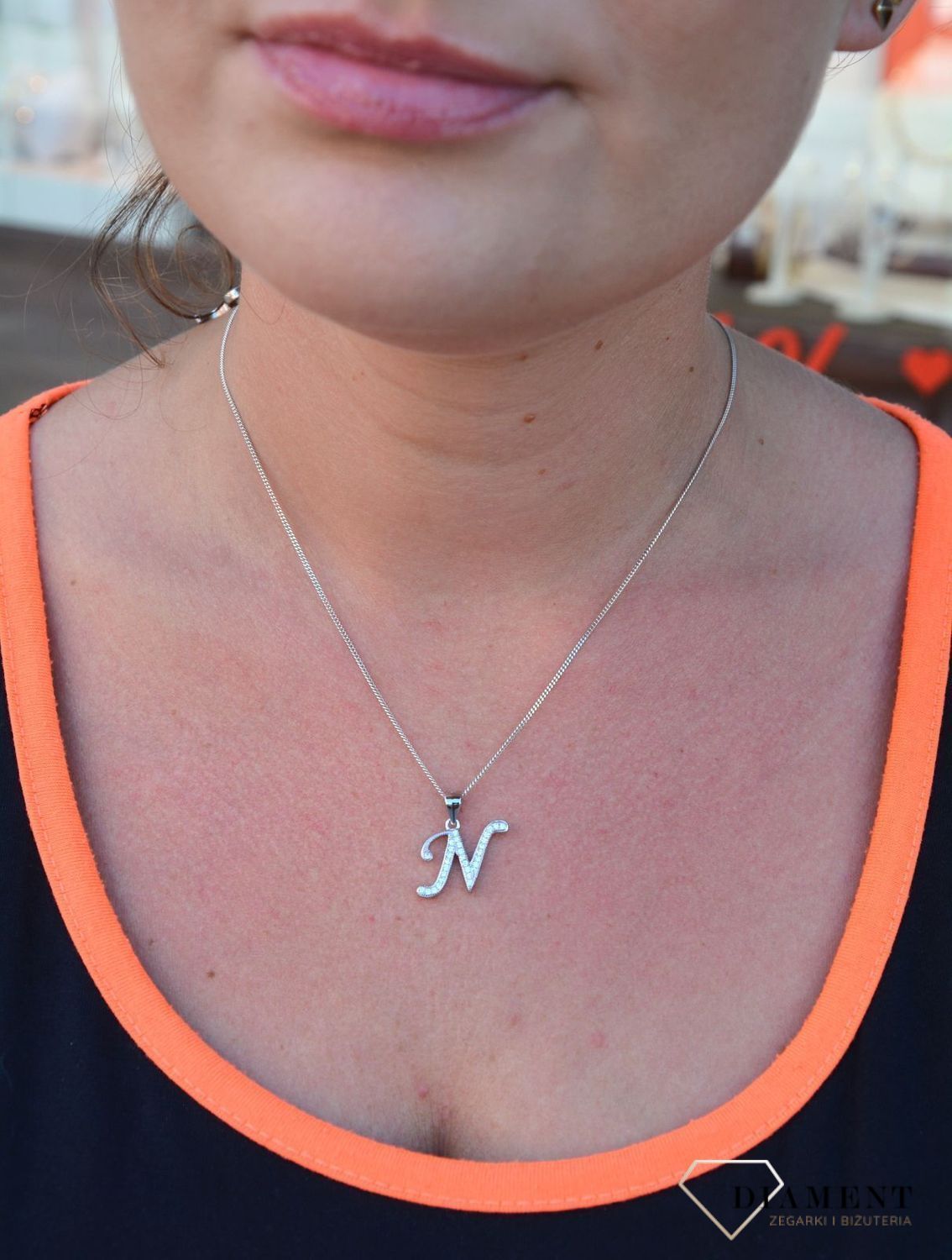 Srebrna zawieszka Literka N z cyrkoniami DIA-ZAW-3530N-925.jpg