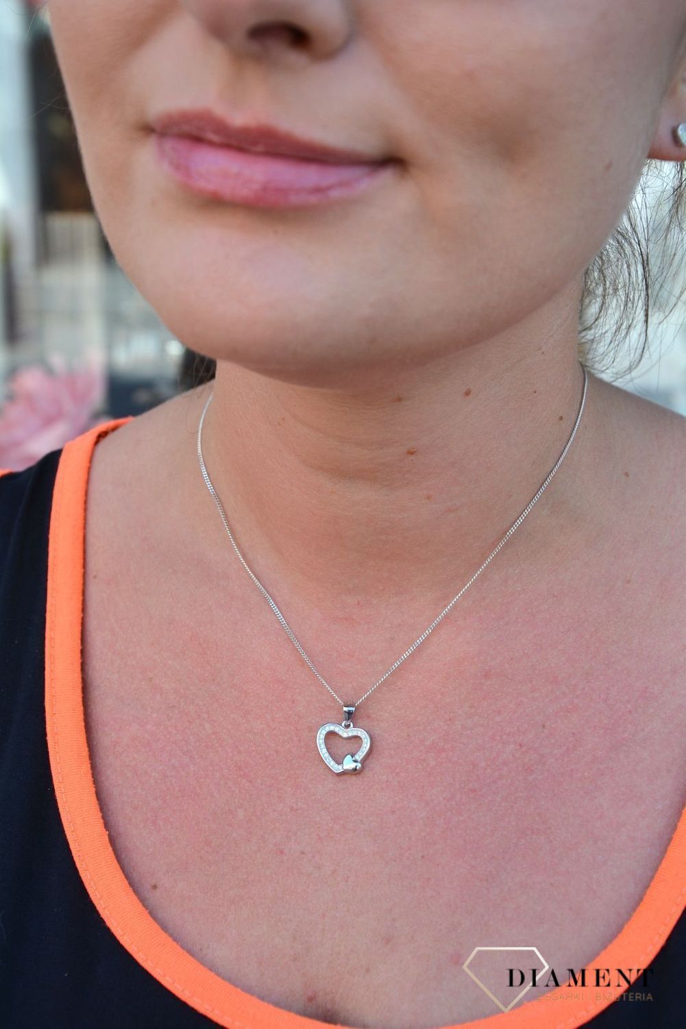 Srebrna zawieszka serce gładkie i z cyrkoniami DIA-ZAW-3531-925.jpg