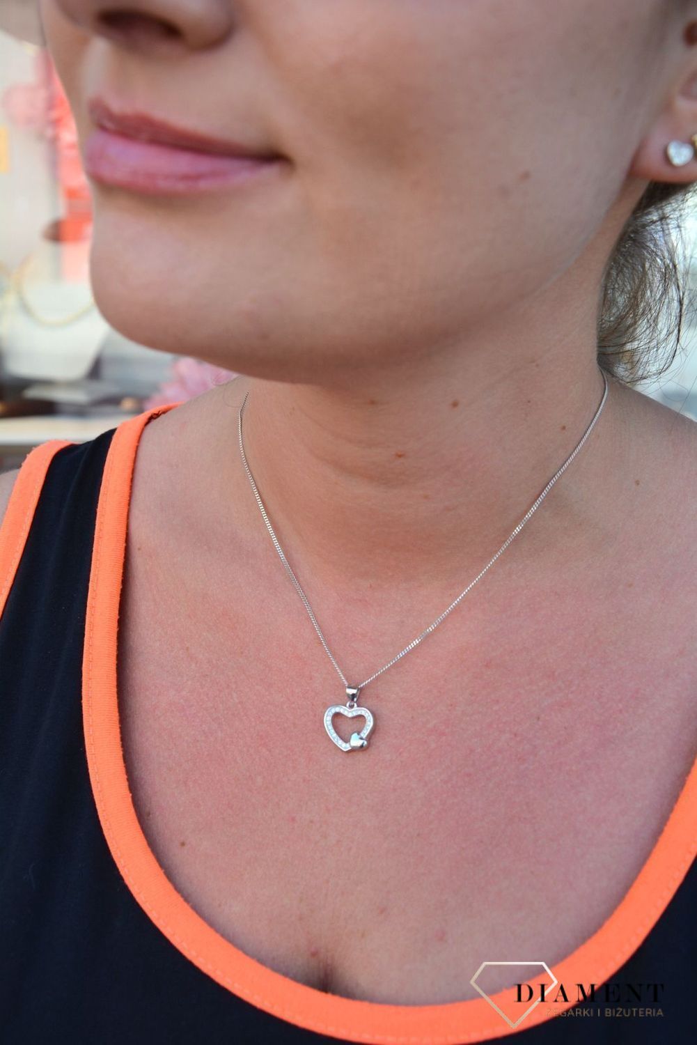 Srebrna zawieszka serce gładkie i z cyrkoniami DIA-ZAW-3531-925.jpg