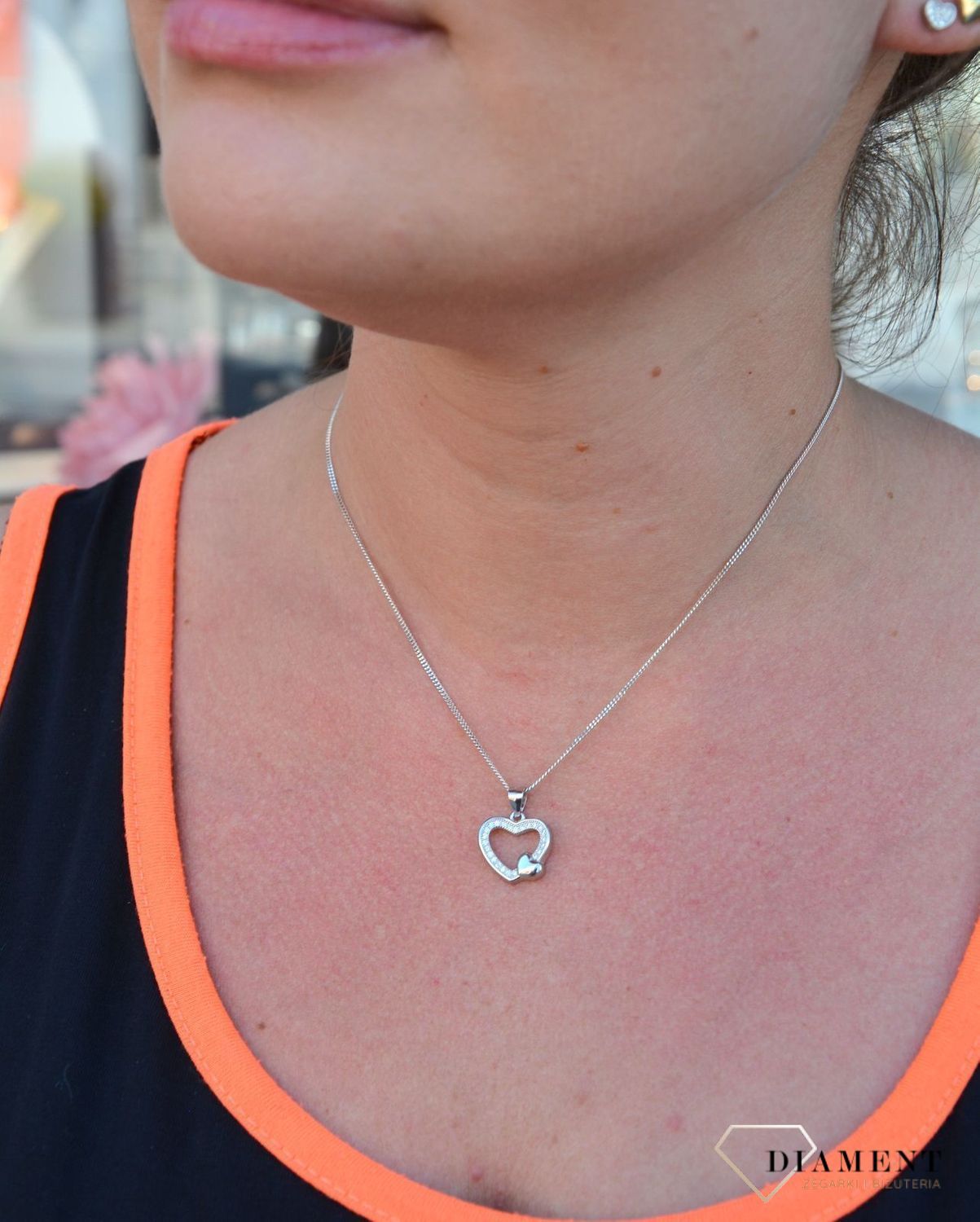 Srebrna zawieszka serce gładkie i z cyrkoniami DIA-ZAW-3531-925.jpg