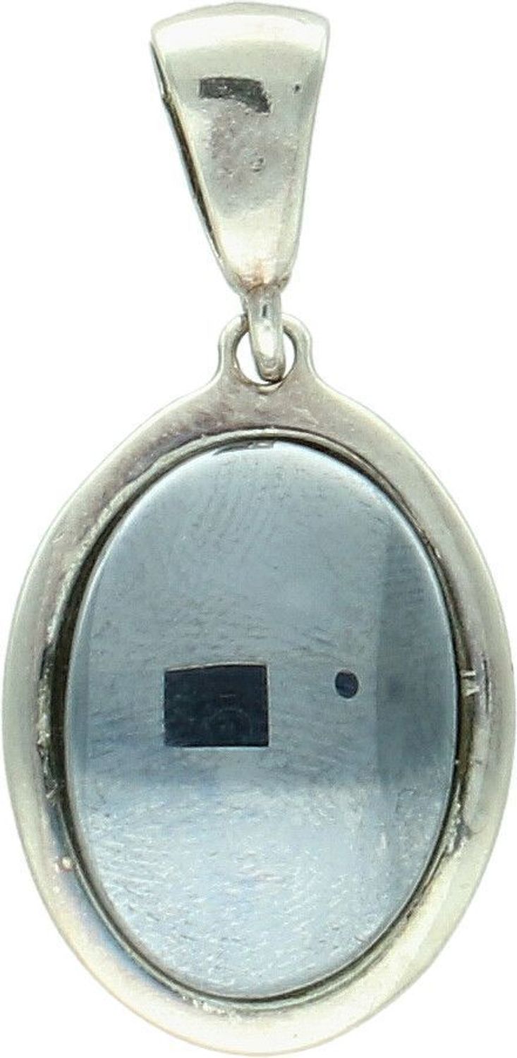 Srebrna zawieszka 925 owalna z krzemem DIA-ZAW-3610-925.  Srebrna zawieszka damska. Zawieszka srebrna z krzemem na prezent. Srebrna zawieszka do łańcuszka. Wisiorek z kamieniem..jpg