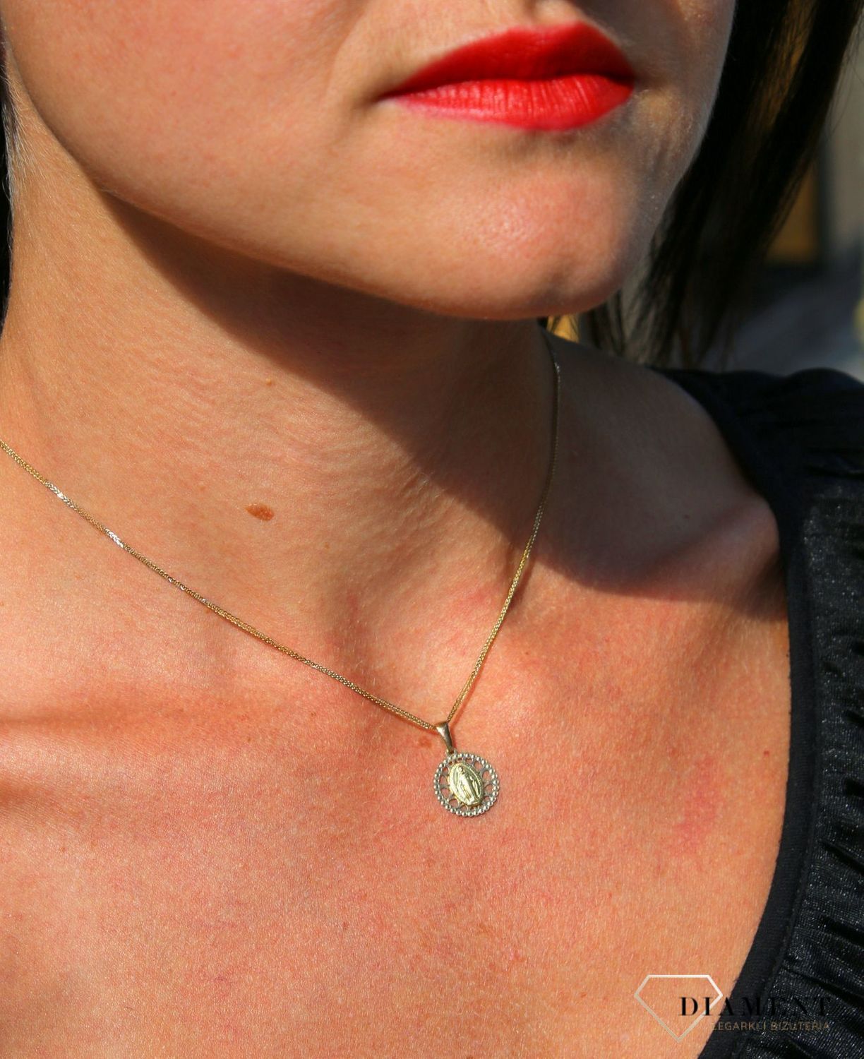 Złota zawieszka 333 'Cudowny Medalik' Maryja Niepokalana DIA-ZAW-3664-333.jpg