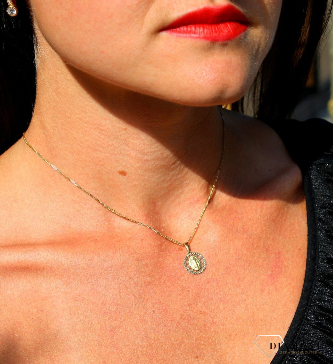 Złota zawieszka 333 'Cudowny Medalik' Maryja Niepokalana DIA-ZAW-3664-333.jpg