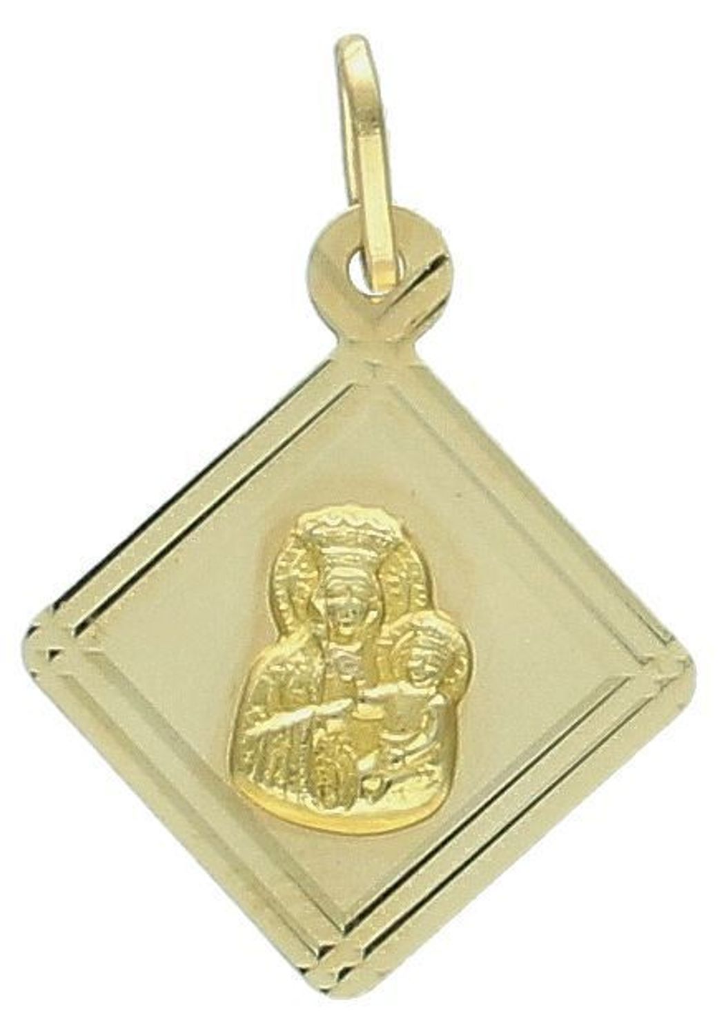 Zawieszka złota Matka Boska z dzieciątkiem pr 585, DIA-ZAW-3667-585 Złoty wisiorek medalik, wykonany z żółtego złota. Biżuteria sakralna. Wisiorek wykonany z największą1.jpg