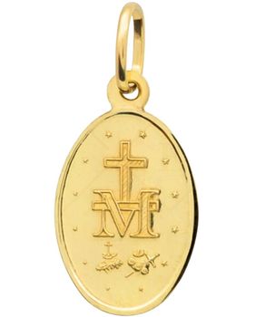 Złoty medalik 375 Matka Boska żółte złoto – Cudowny medalik na chrzest komunię bierzmowanie tył.jpg