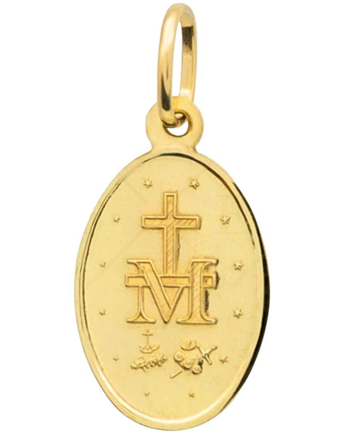 Złoty medalik 375 Matka Boska żółte złoto – Cudowny medalik na chrzest komunię bierzmowanie.jpg