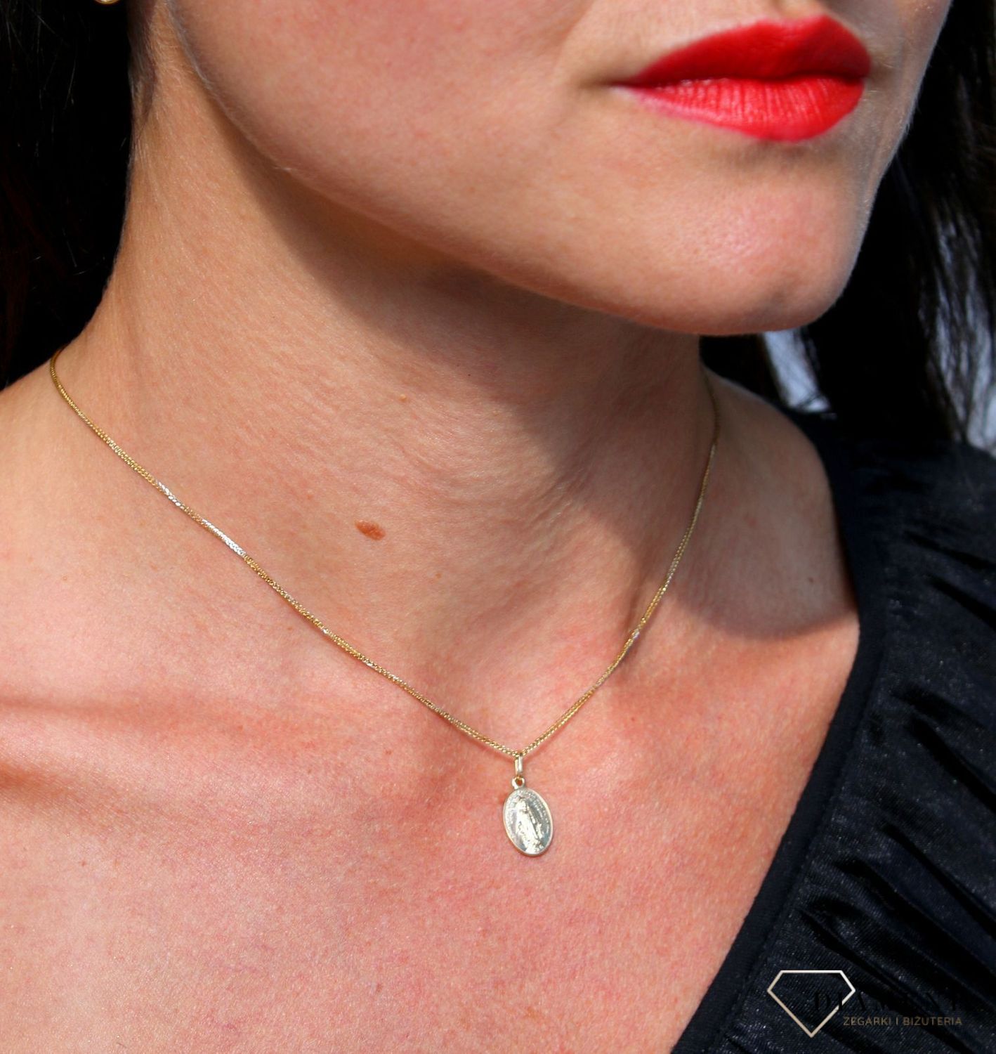 Złota zawieszka 585 'Cudowny Medalik' Maryja Niepokalana DIA-ZAW-3669-585.jpg