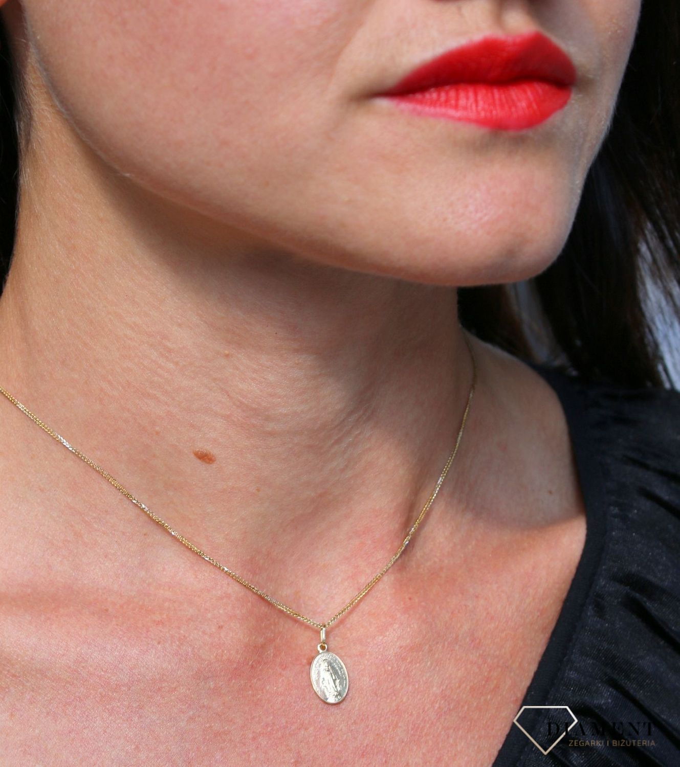 Złota zawieszka 585 'Cudowny Medalik' Maryja Niepokalana DIA-ZAW-3669-585.jpg