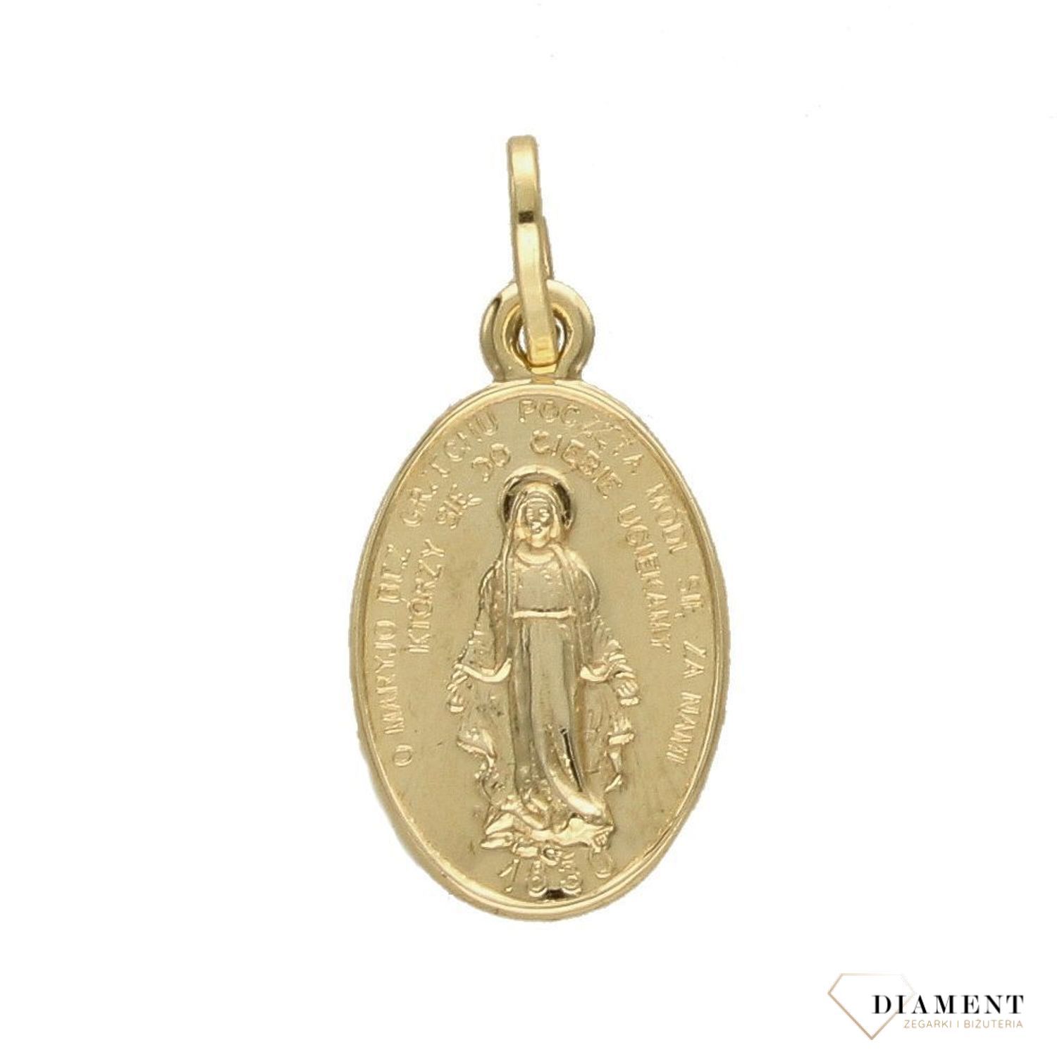 Złota zawieszka 585 'Cudowny Medalik' Maryja Niepokalana DIA-ZAW-3669-585.jpg