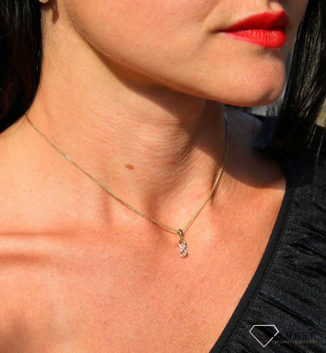 Złota zawieszka 585 nieskończoności z cyrkoniami DIA-ZAW-3673-585.jpg