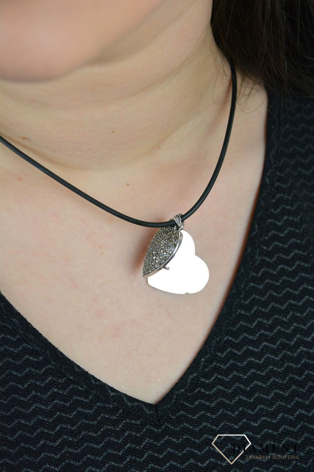 Srebrna zawieszka serce z markazytami Puzderko DIA-ZAW-3956-925.jpg