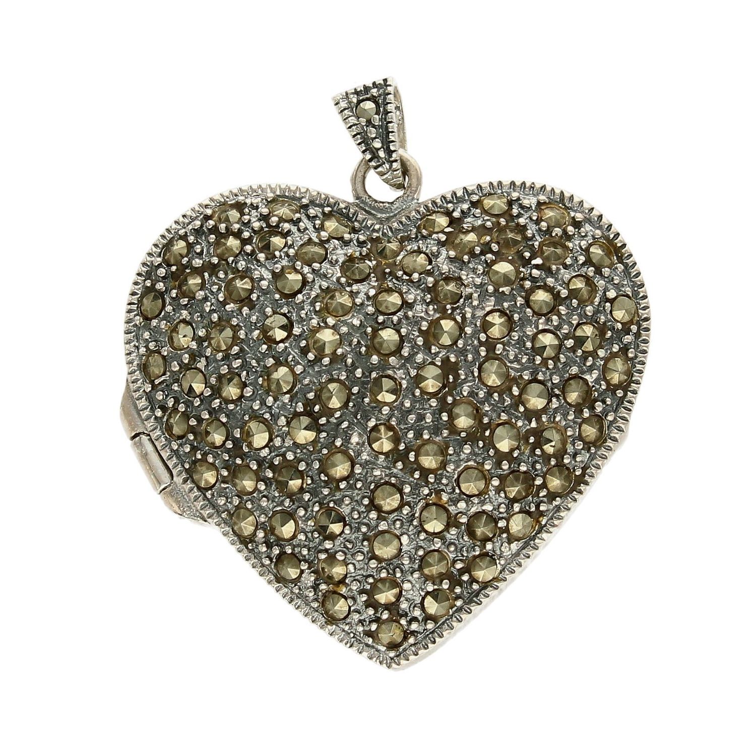 Srebrna zawieszka serce z markazytami Puzderko DIA-ZAW-3956-925.jpg
