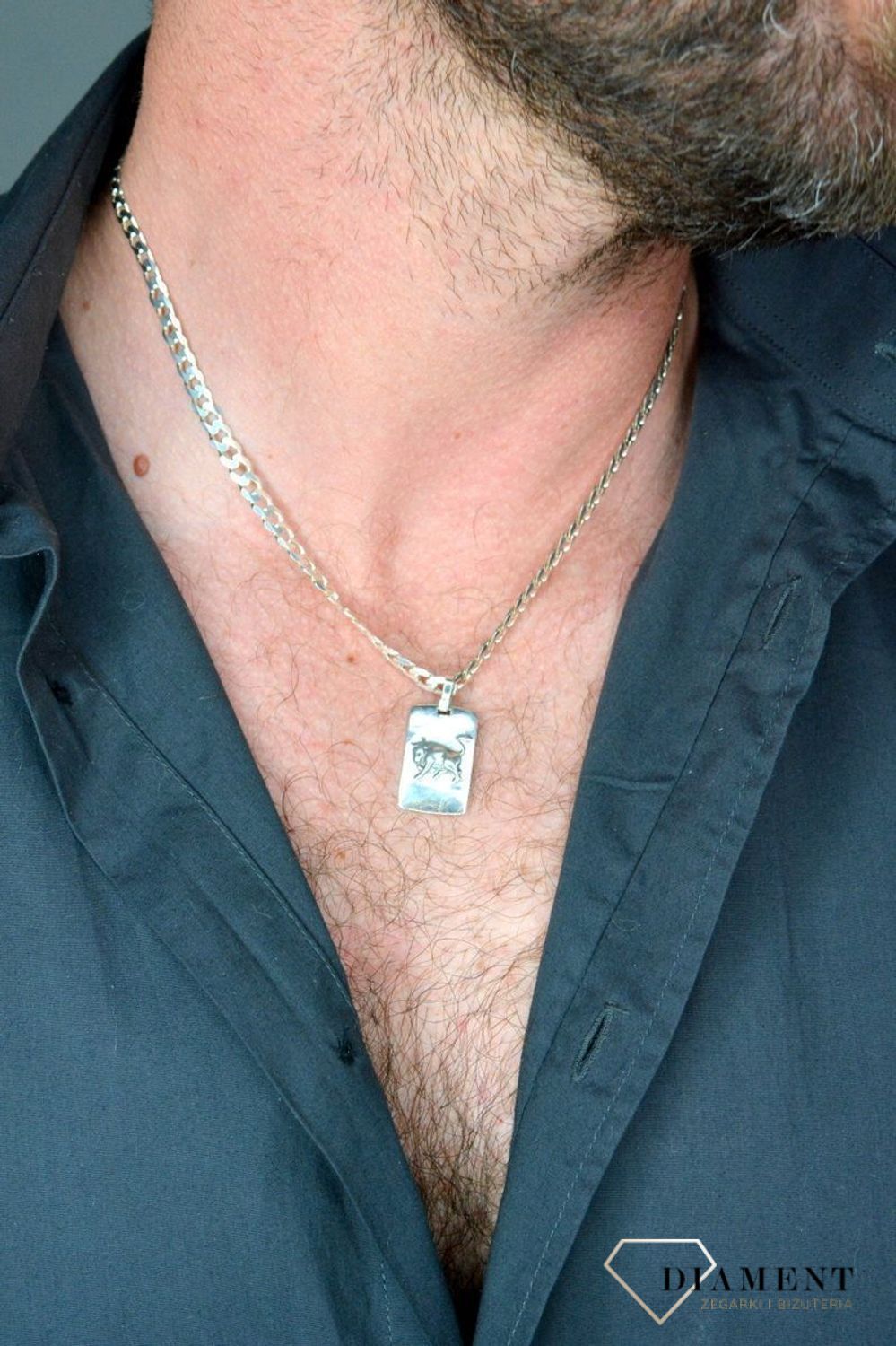 Zawieszka srebrna znak zodiaku prosta blaszka Byk DIA-ZAW-3976-925.jpg