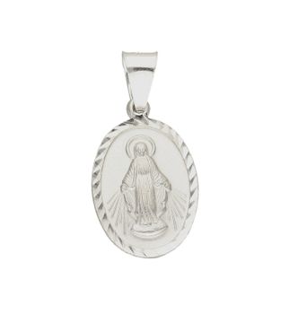 Srebrna zawieszka owalny  medalik z Jezusem DIA-ZAW-40245G-925.  Idealnie będzie pasował do srebrny subtelnych łańcuszków. Sprawdzi się również jako idealny prezent na komunię bądź chrzciny dla dziecka.jpg
