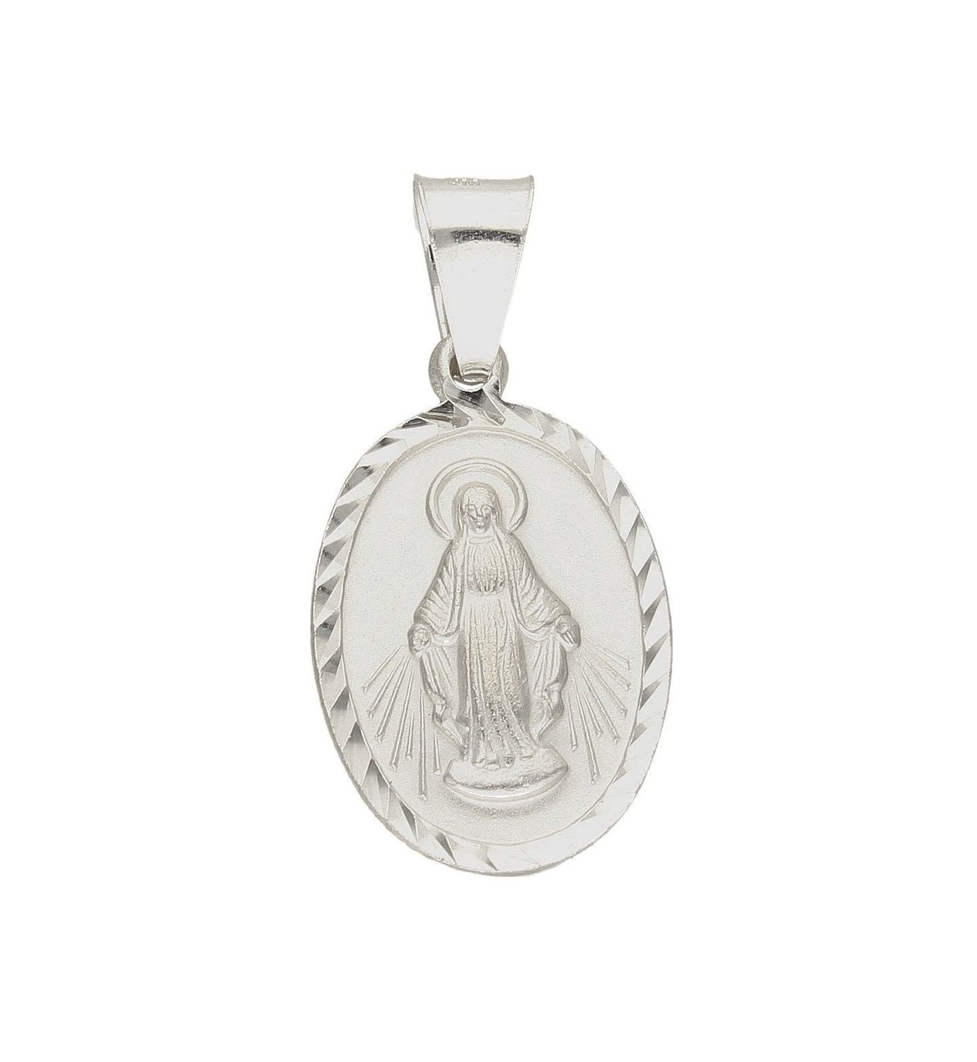 Srebrna zawieszka owalny  medalik z Jezusem DIA-ZAW-40245G-925.  Idealnie będzie pasował do srebrny subtelnych łańcuszków. Sprawdzi się również jako idealny prezent na komunię bądź chrzciny dla dziecka.jpg