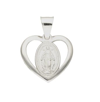 Srebrna zawieszka serce z Matką Boską DIA-ZAW-41073-925. Idealnie będzie pasował do srebrny subtelnych łańcuszków. Sprawdzi się również jako idealny prezent na komunię bądź chrzciny dla dziecka.jpg