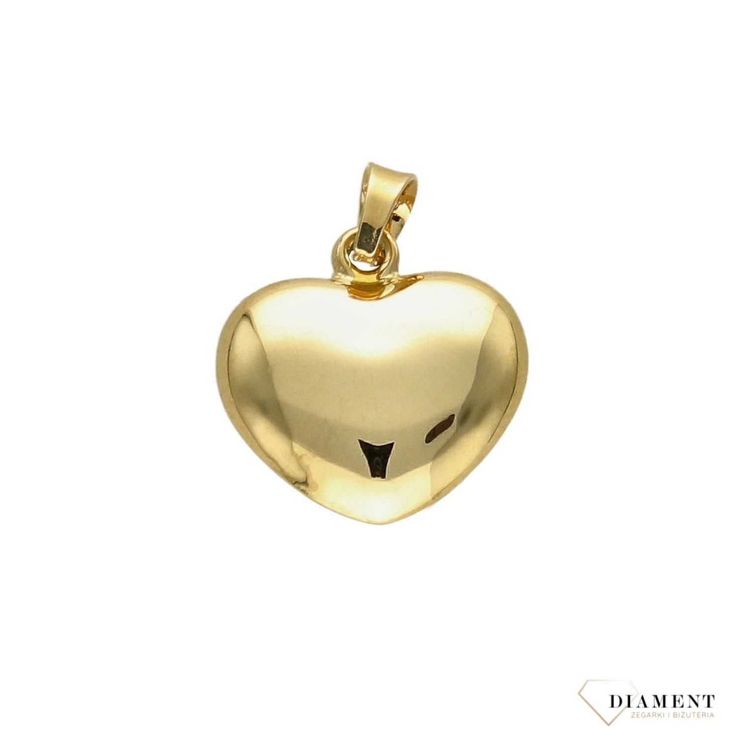 Złota zawieszka wypukłe, gładkie serce DIA-ZAW-4157-585.jpg