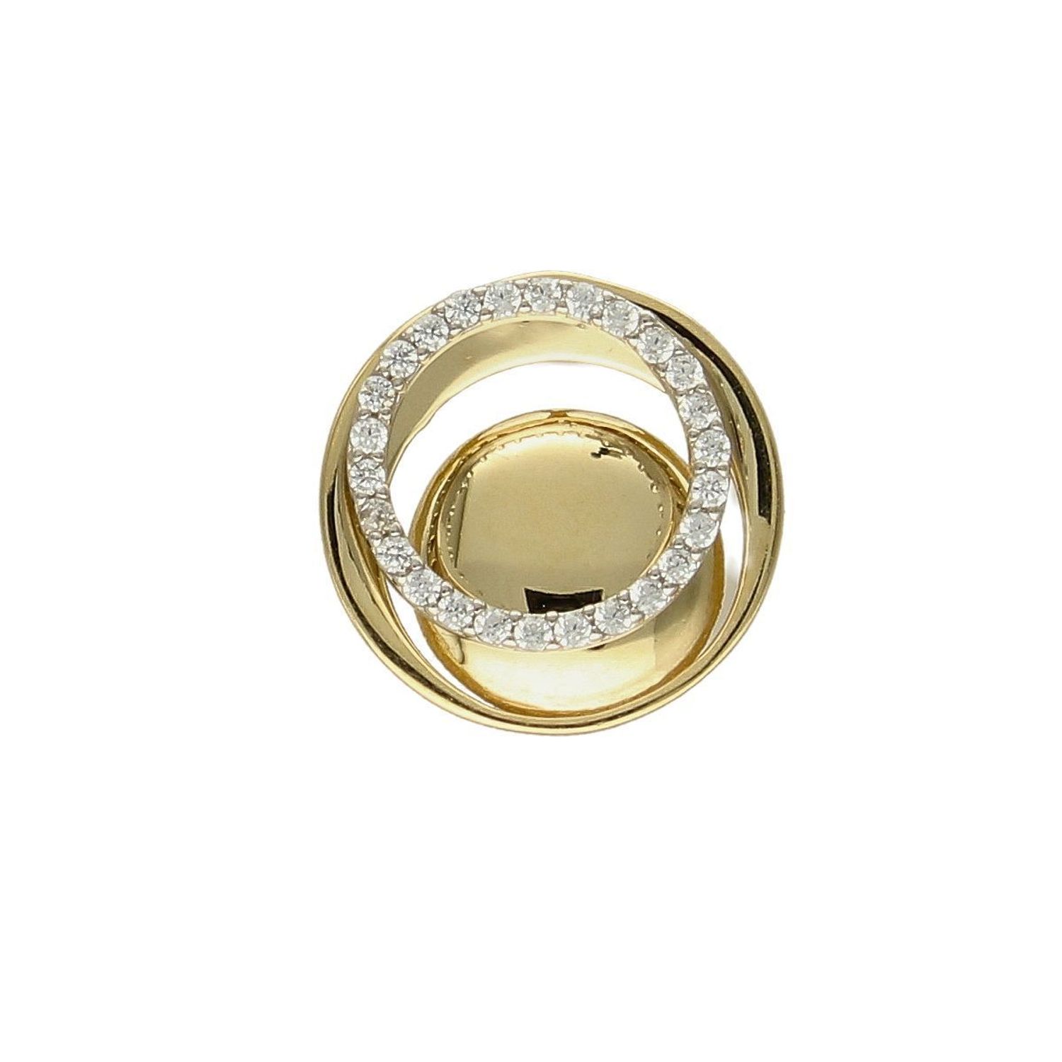 Złota zawieszka okrągła z błyszczącą cyrkonią DIA-ZAW-4160-585.jpg