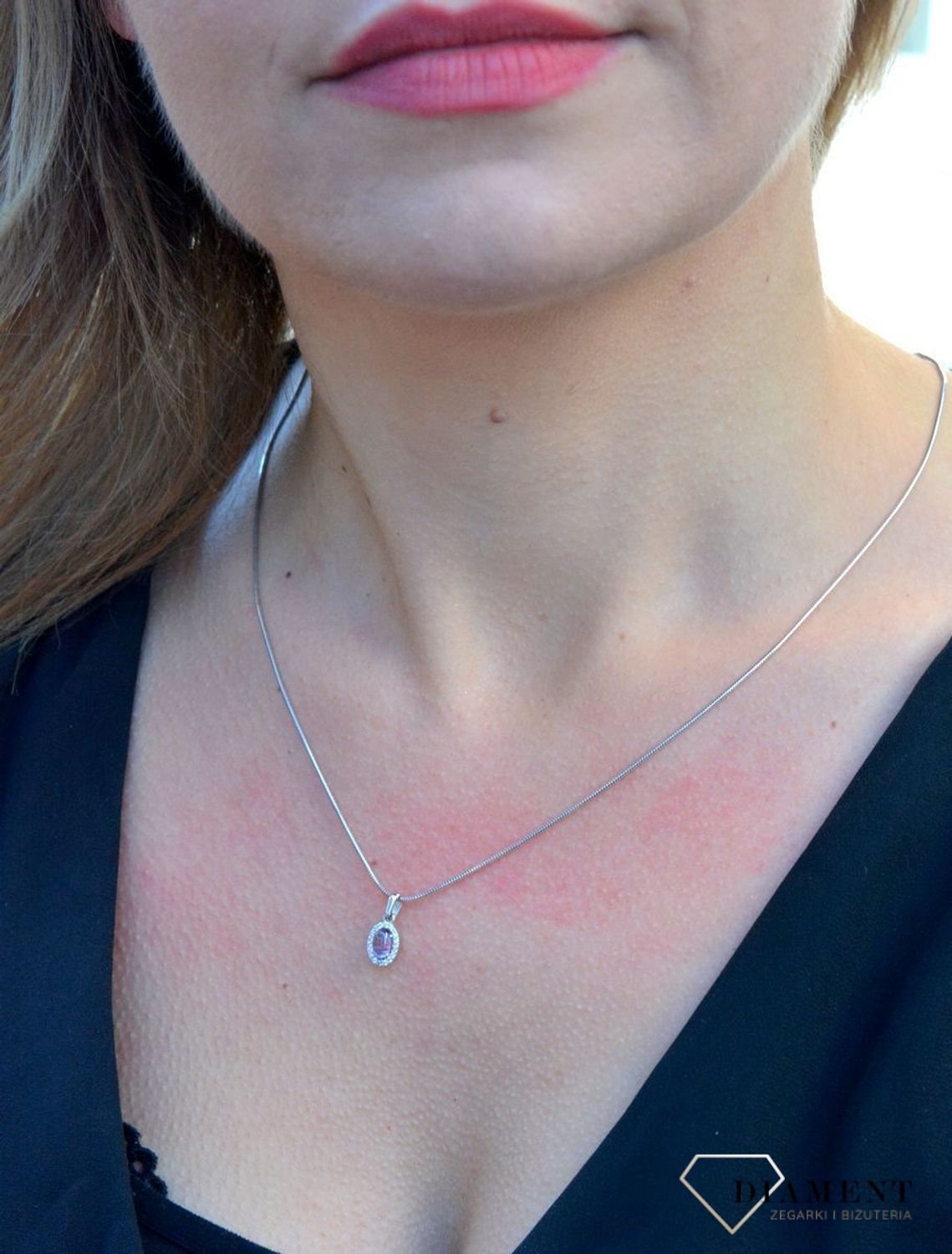 Złota zawieszka białe złoto ametyst i cyrkonia DIA-ZAW-4170-585.jpg