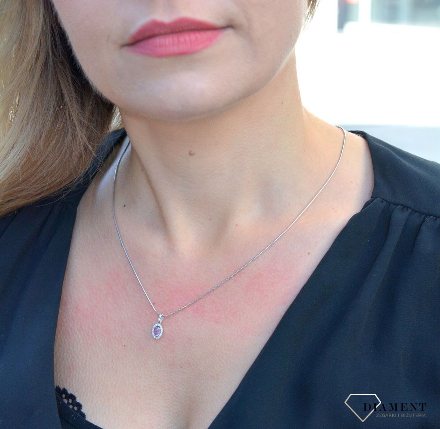 Złota zawieszka białe złoto ametyst i cyrkonia DIA-ZAW-4170-585.jpg