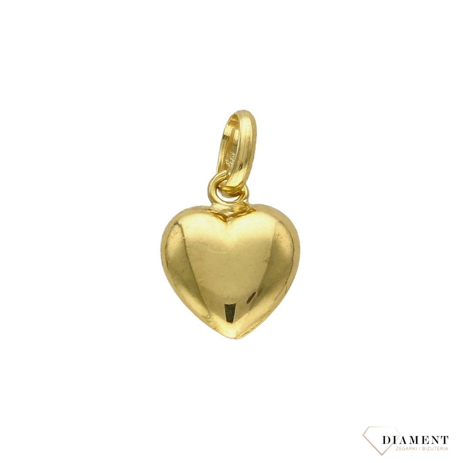 Złota zawieszka 585 wypukłe serce o gładkiej powierzchni DIA-ZAW-4196-585.jpg