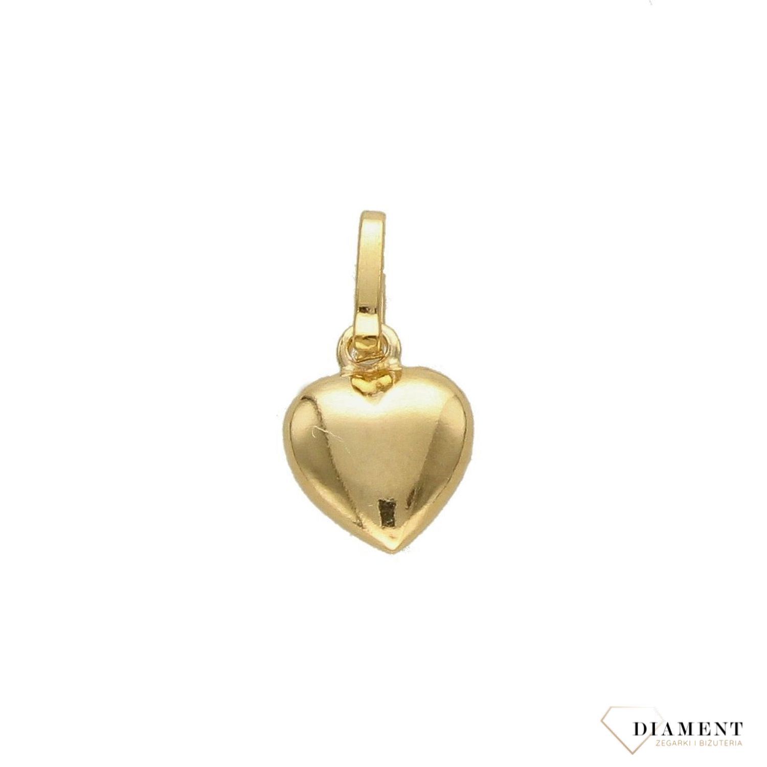 Złota zawieszka 585 wypukłe małe serce DIA-ZAW-4197-585.jpg