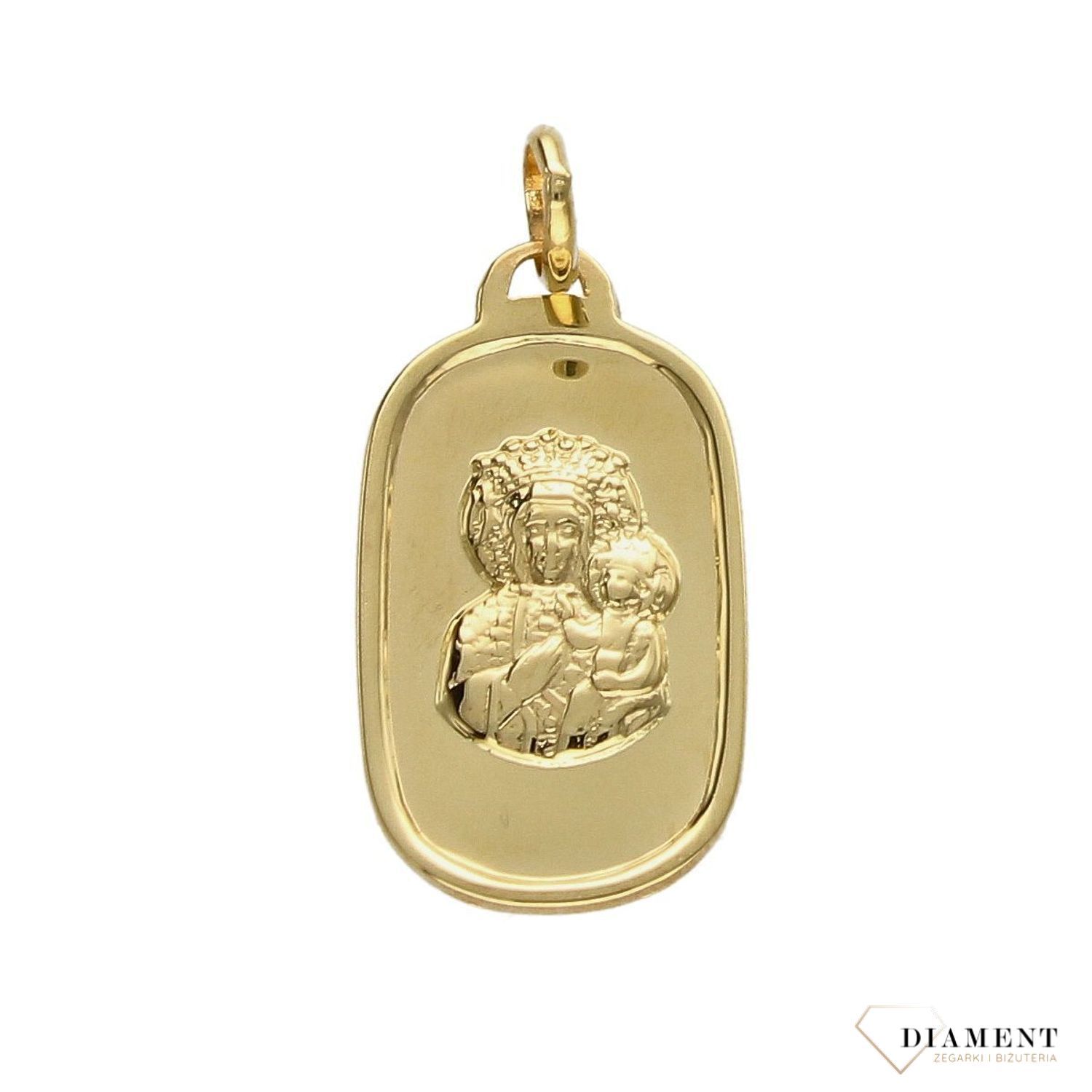 Złota zawieszka prosty medalik 'Matka Boska Częstochowska' DIA-ZAW-4198-585.jpg