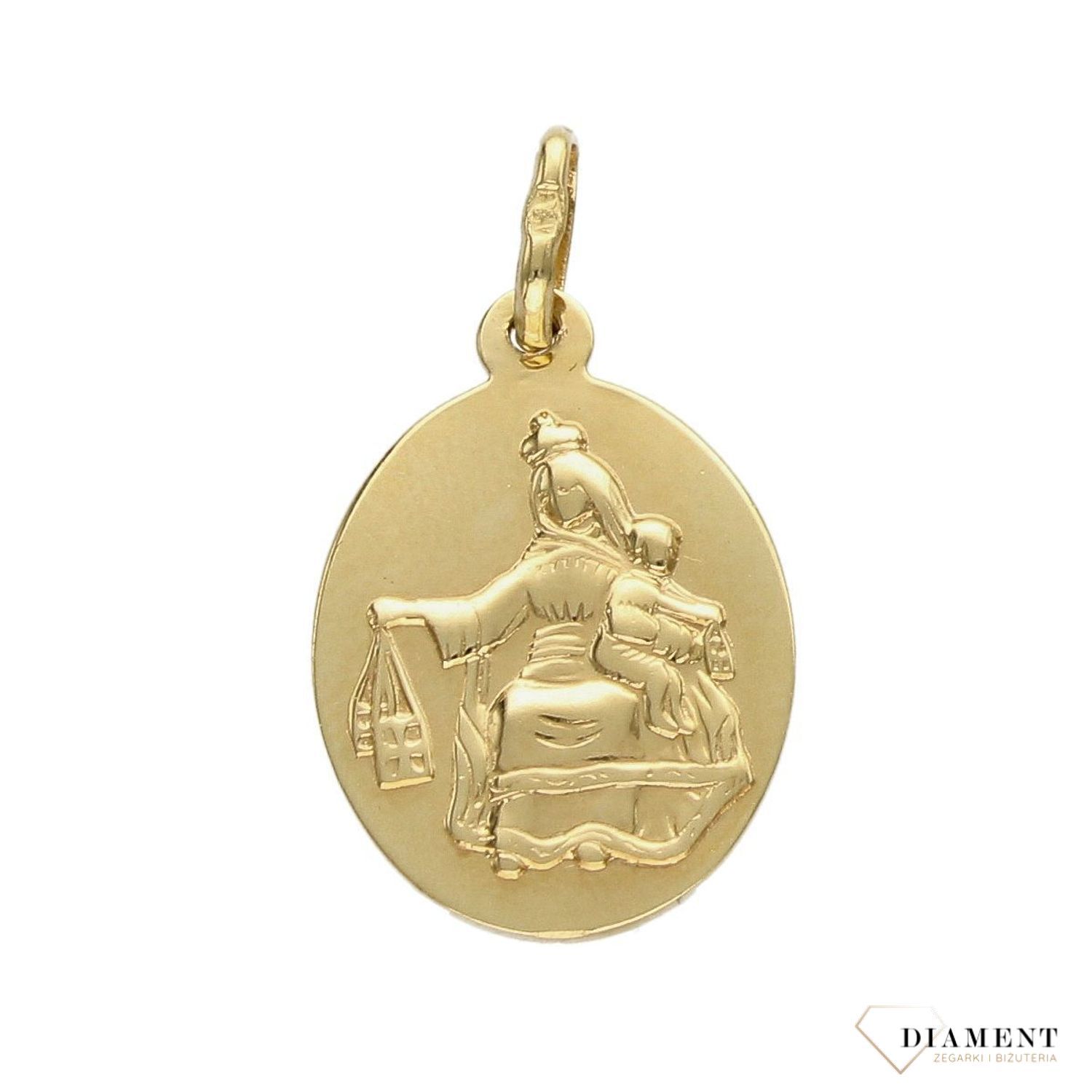 Złota zawieszka medalik dwustronny skaplerz DIA-ZAW-4199-585 (1).jpg