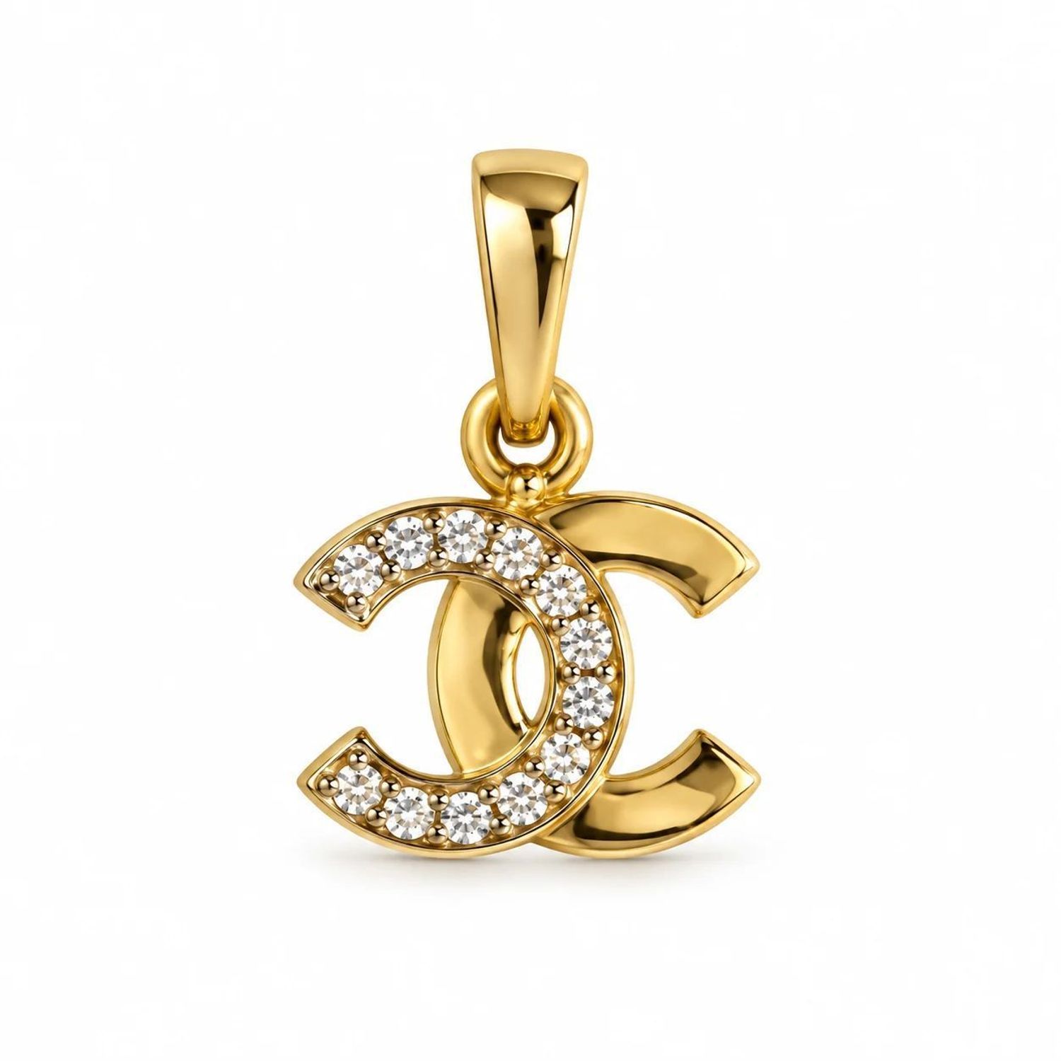 Złota zawieszka chanelka 585 z cyrkonią  DIA-ZAW-4210-585d.jpg