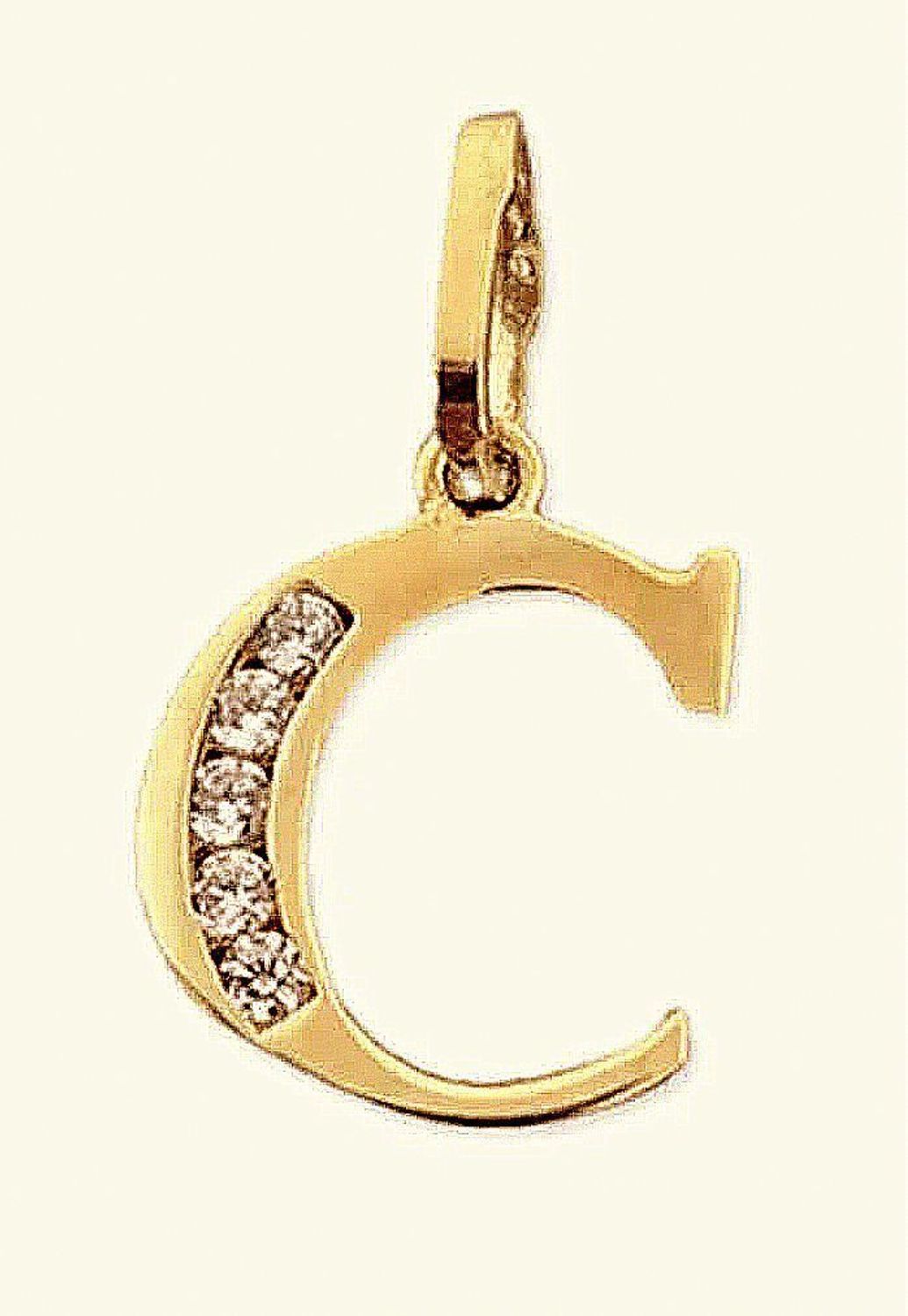 Zawieszka złota literka C, litera C próba 585 DIA-ZAW-4234C-585. Złota zawieszka z literką na prezent. Zawieszka serce dla kobiety. Personalizowana zawieszka. Zawieszka z literą.1.jpg