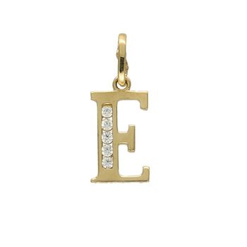 Złota zawieszka w kształcie literki E wykonana z wysokiej próby złota 585. (2).jpg