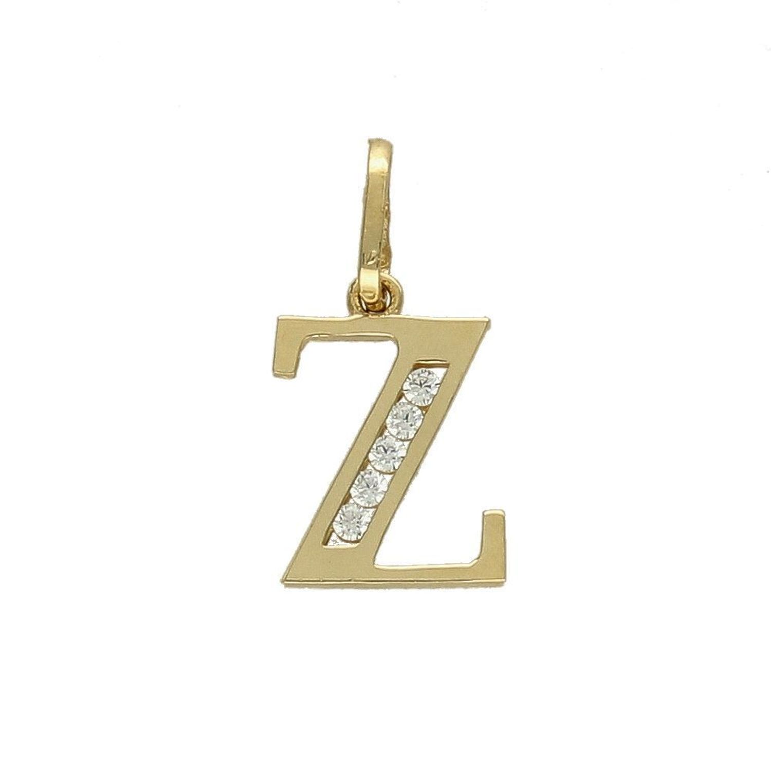 Złota zawieszka w kształcie literki Z wykonana z wysokiej próby złota 585..jpg