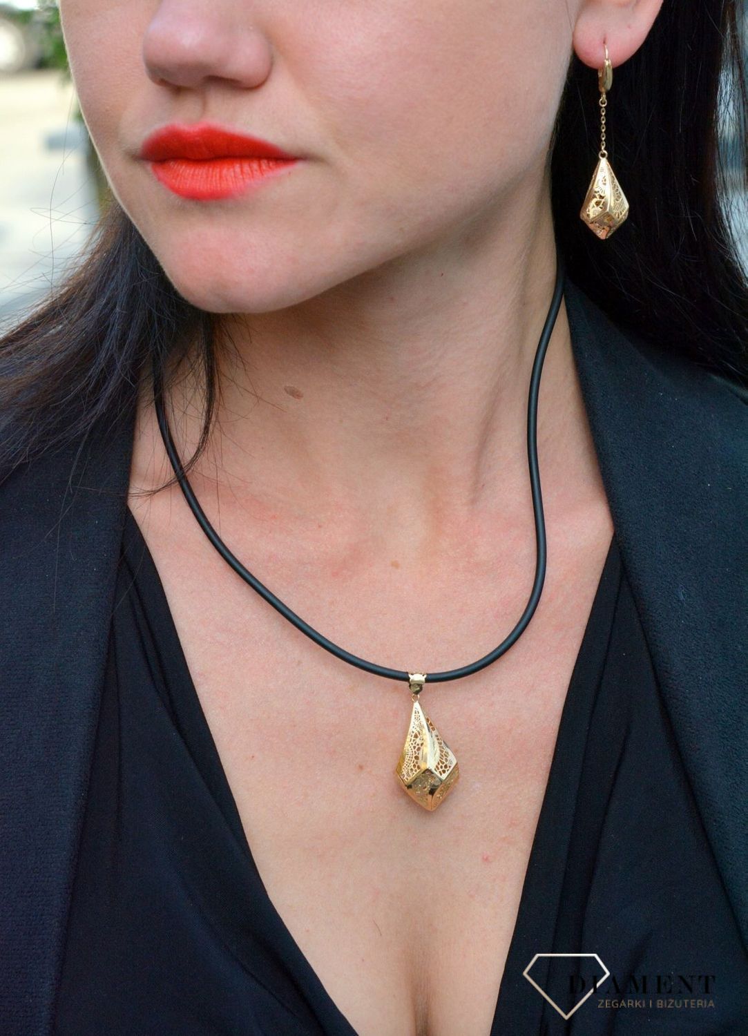 Złota zawieszka ażurowa, geometryczna DIA-ZAW-4303-585.jpg