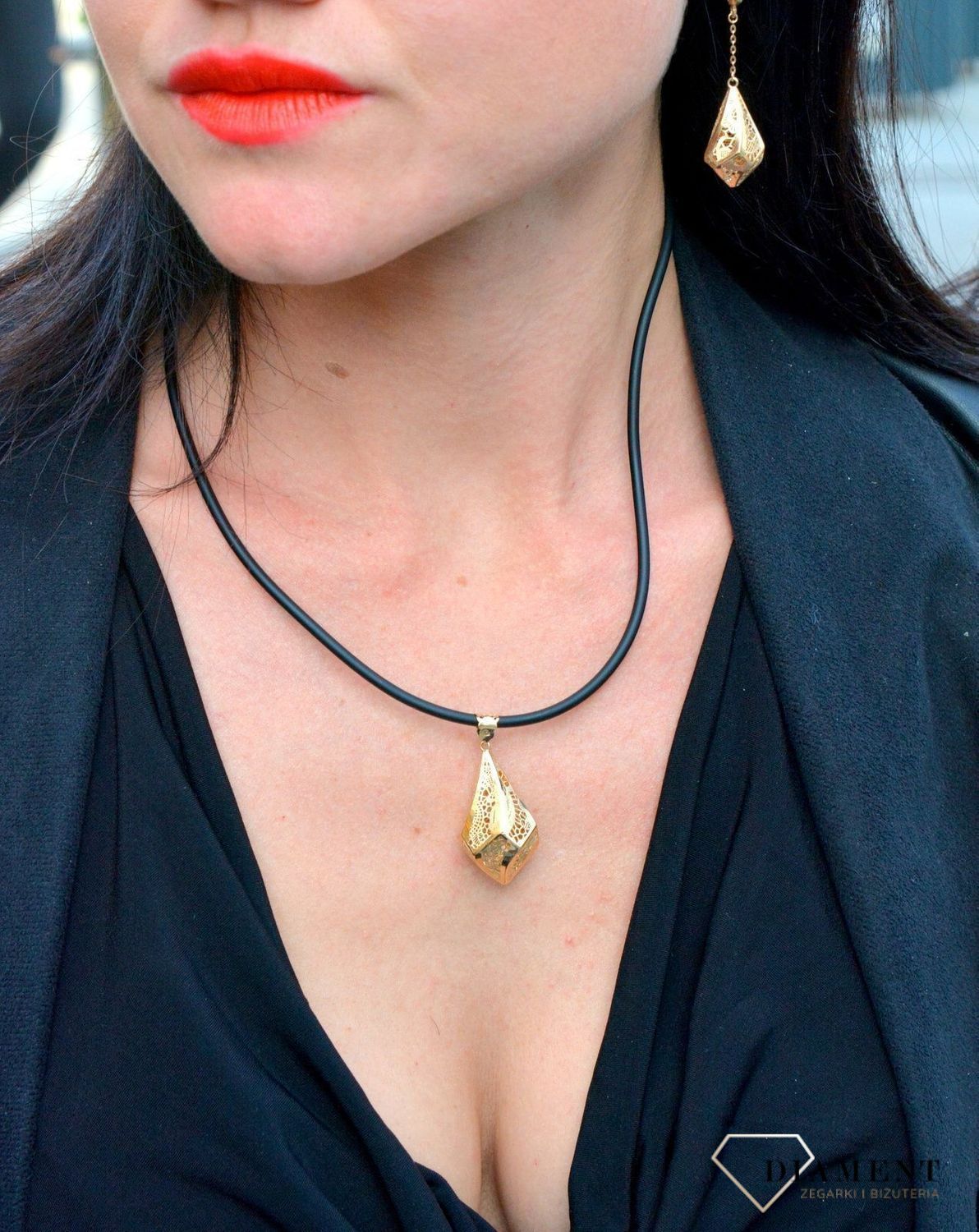 Złota zawieszka ażurowa, geometryczna DIA-ZAW-4303-585.jpg