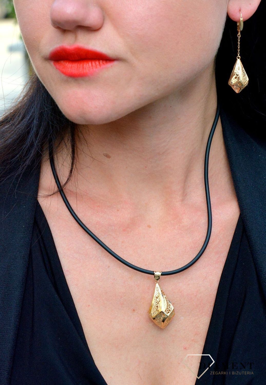 Złota zawieszka ażurowa, geometryczna DIA-ZAW-4303-585.jpg