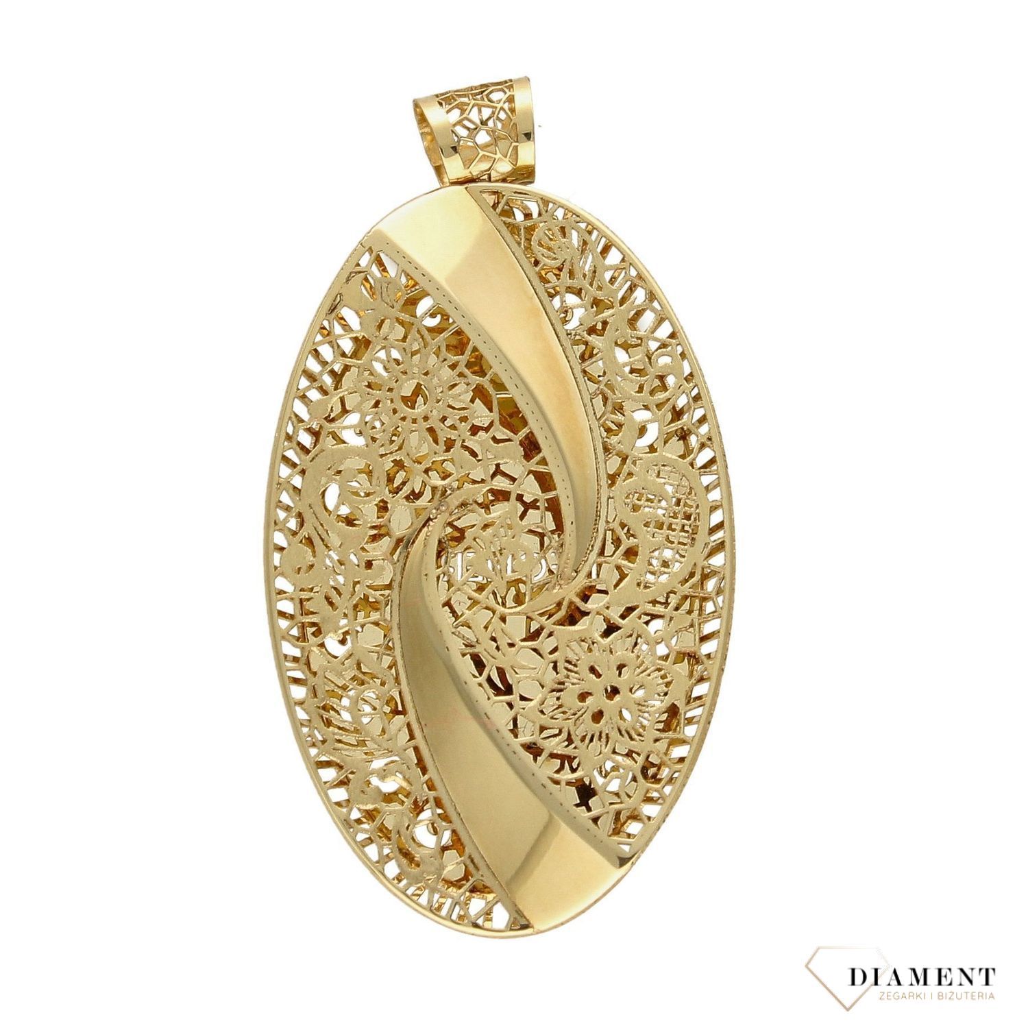 Złota zawieszka duża z ażurowym wzorem złota DIA-ZAW-4305-585.jpg