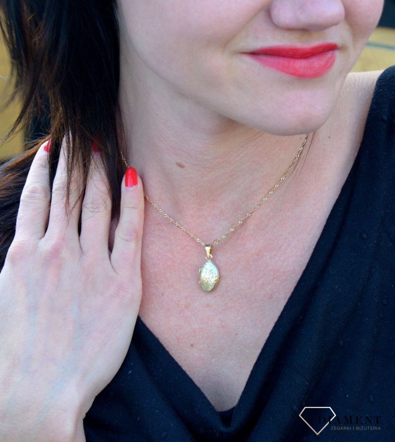 Złota zawieszka puzderko z ozdobnym wzorem DIA-ZAW-4311-585.jpg