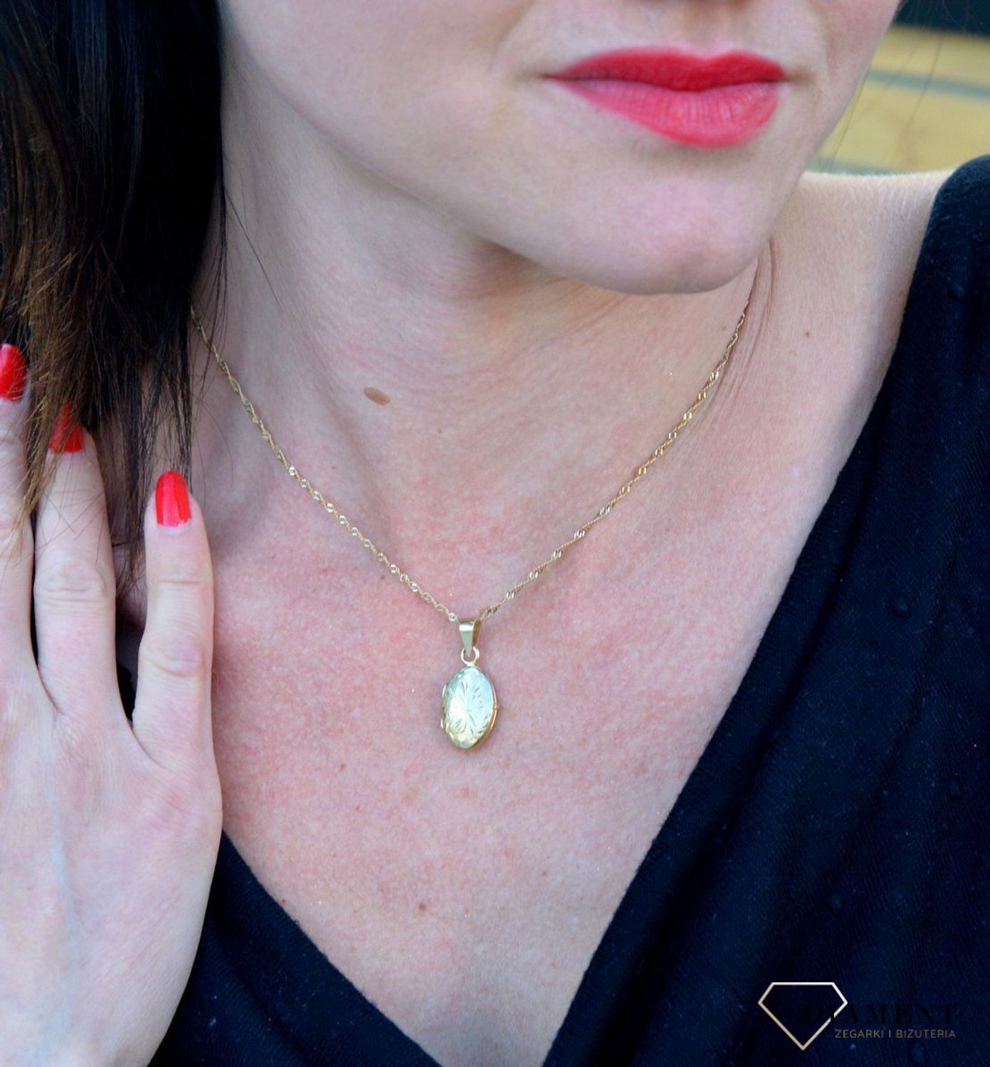 Złota zawieszka puzderko z ozdobnym wzorem DIA-ZAW-4311-585.jpg