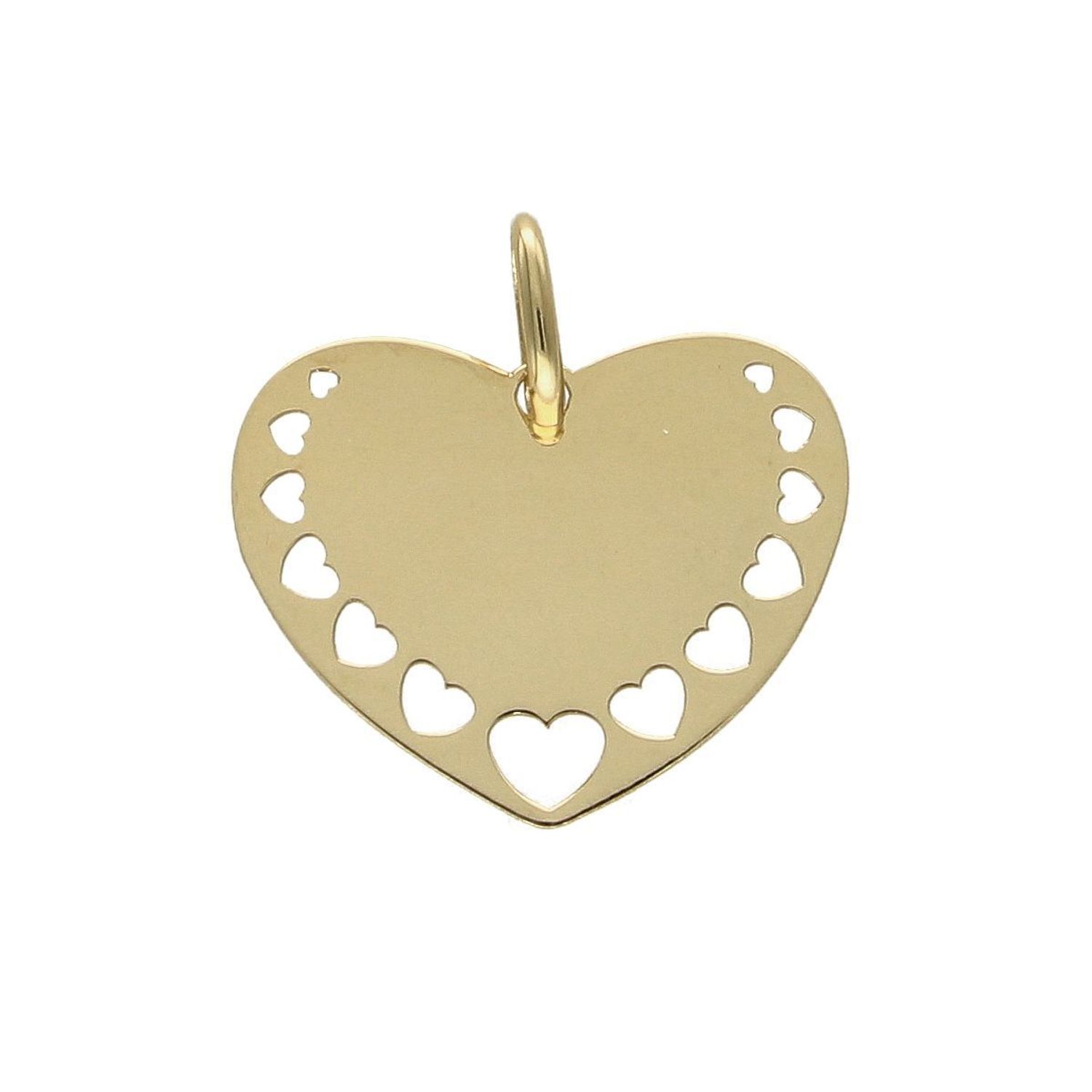 Złota zawieszka 585 serce ozdobione małymi serduszkami DIA-ZAW-4314-585.jpg