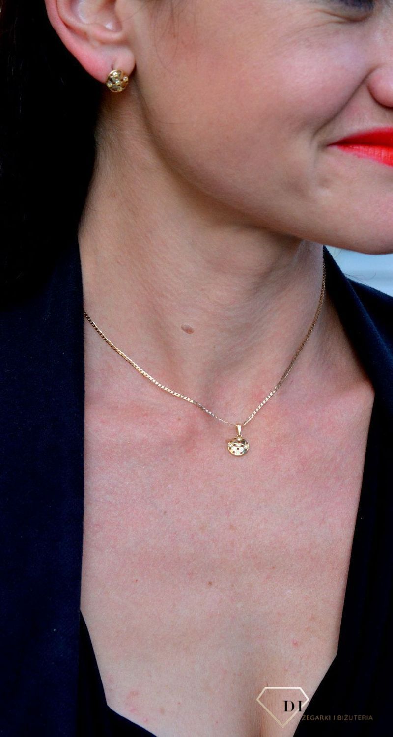 Złota zawieszka okrągła z błyszczącą cyrkonią DIA-ZAW-4317-585.jpg