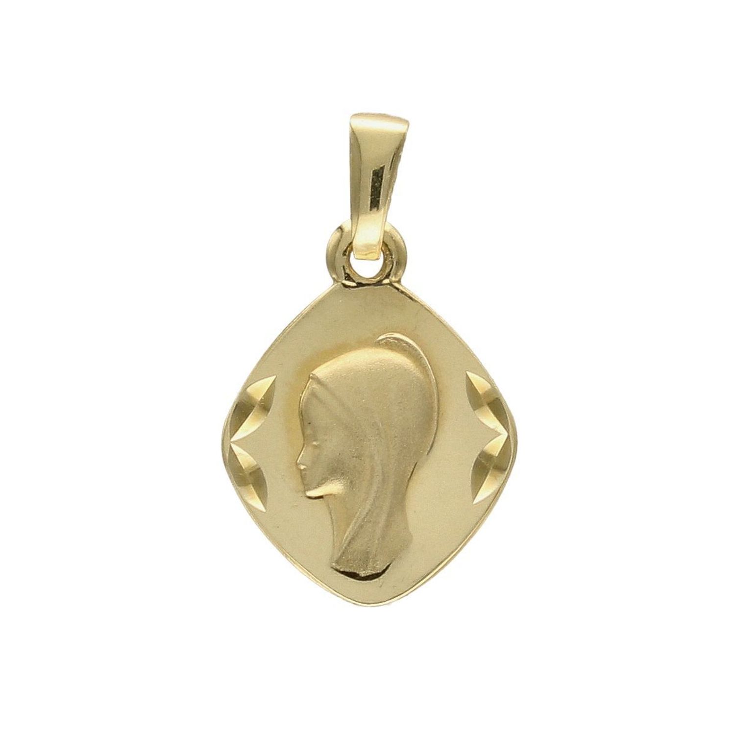 Złota zawieszka medalik grawerowany z wizerunkiem Matki Boskiej DIA-ZAW-4354-585.jpg