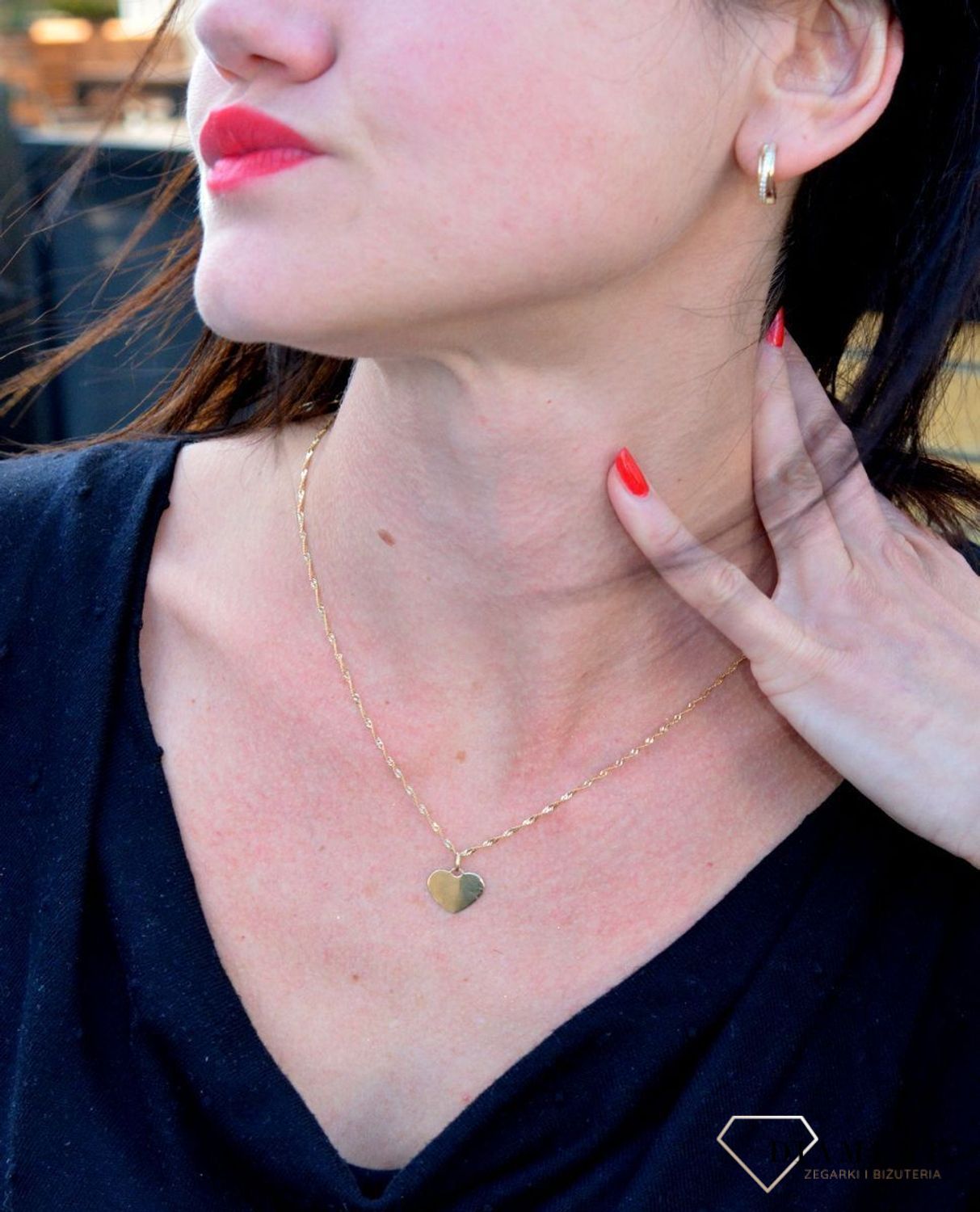 Złota zawieszka blaszka gładkie serce DIA-ZAW-4388-585. Złota zawieszka w kształcie serca gładkie.jpg