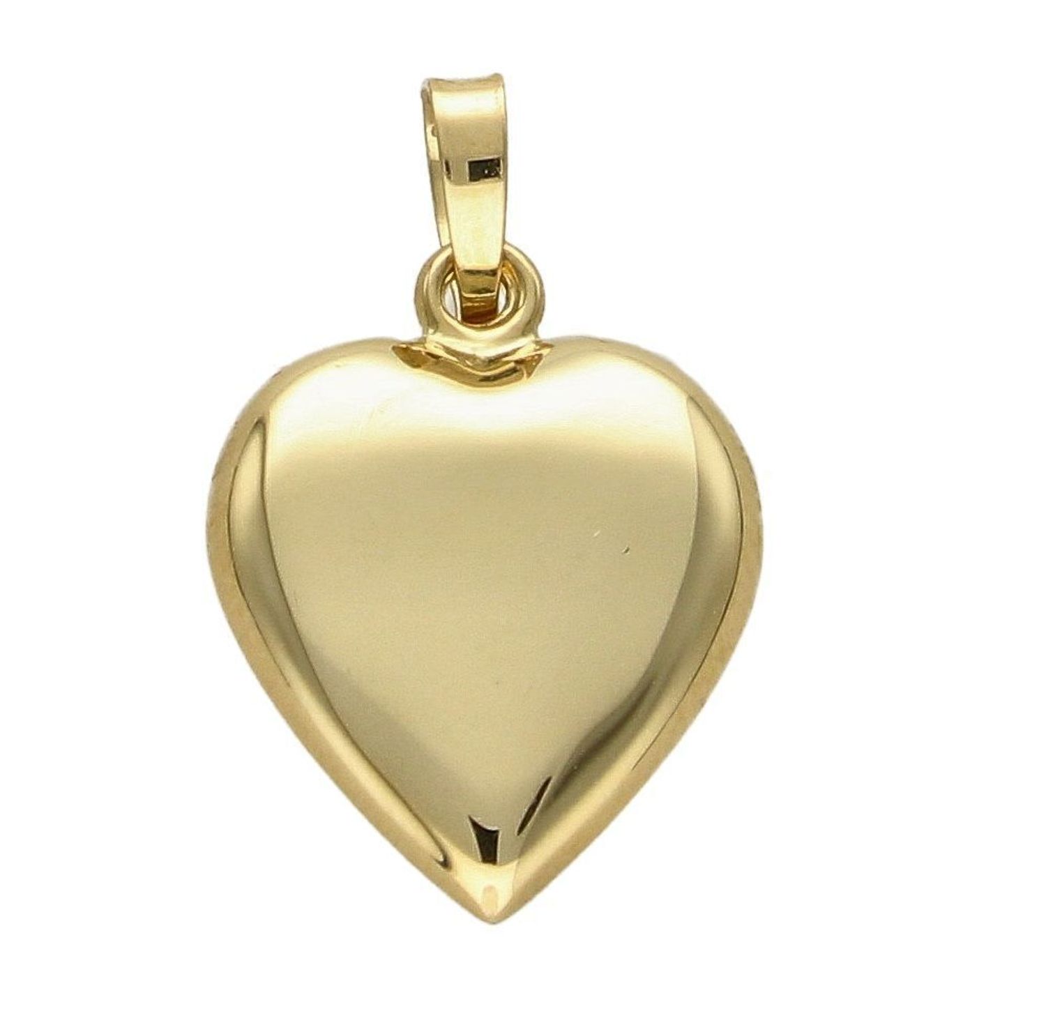 Złota zawieszka wypukłe, gładkie serce DIA-ZAW-4391-585. Zawieszka w formie wypukłego serca o gładkiej powierzchni.jpg